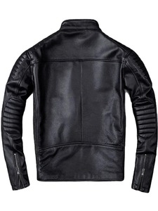 Chaqueta de Cuero Negra Estilo Racer para Hombre - Product Image 2