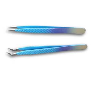 แหนบต่อขนตา Morje Surgical Precision สแตนเลสสตีล ด้ามไล่เฉดสีน้ำเงิน ปลายเรียบ สำหรับต่อขนตา รุ่น MS-ET-0007 - Product Image 6