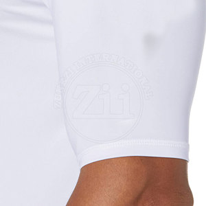 Chemises de compression pour hommes personnalisées en gros avec logo, manches courtes, respirantes, légères, grandes tailles, vêtements de sport en Spandex/Polyester - Product Image 6