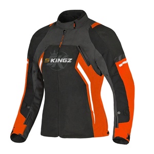 Veste de moto pour homme à manches longues 5 Sports, couleur noire et orange, coupe-vent, toutes saisons, vêtements de course - Product Image 1
