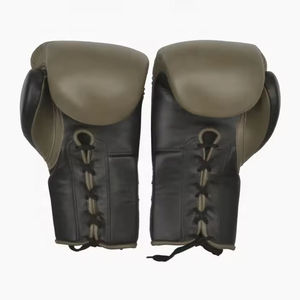 Five B Leather Boxing Gloves Lace Up Shock Absorber Multilayer Foam Adjustable <b>Wrist</b> <b>Strap</b> For Adult Boxing Training Competition - Product Image 3