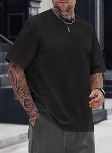 เสื้อยืดคอตตอนหนานุ่มทรงโอเวอร์ไซส์สำหรับผู้ชาย สไตล์ลำลอง คอกลม สตรีทแวร์ ขายส่ง - Product Image 4