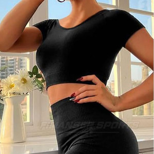 Ensemble de crop tops pour femmes en coton de haute qualité, design personnalisé, pour usage extérieur, en vente - Product Image 5