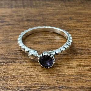 Bague en argent sterling 925 avec pierre précieuse améthyste et motif, pour un usage quotidien et des cadeaux pour toutes les occasions - Product Image 2