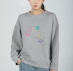 เสื้อสเวตเชิ้ตผ้าฝ้ายผสมคุณภาพสูงสำหรับผู้หญิง ทรงหลวมทันสมัย เหมาะสำหรับฤดูใบไม้ร่วงและฤดูหนาว - Product Image 6