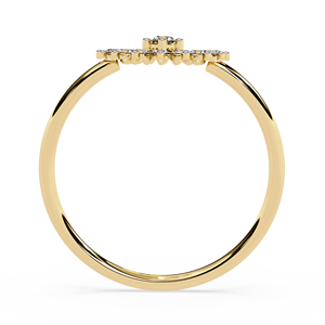 Bague de cocktail en or massif 10K 14K avec diamant rond de laboratoire de haute qualité, motif floral soleil éclatant, bague de déclaration de mariage - Product Image 6