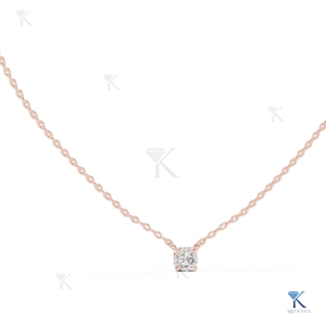 สร้อยคอเพชรเม็ดเดี่ยว 0.50 กะรัต เพชรเลี้ยงในห้องปฏิบัติการ ทองคำแท้ 14K 18K ดีไซน์เรียบหรู ทรงเหลี่ยมบริลเลียนท์ เหมาะสำหรับงานแต่งงานและงานเลี้ยง - Product Image 2