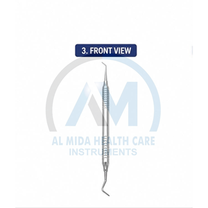 คู่มือการใช้งานอุปกรณ์ผ่าตัดทางทันตกรรมแบบสองด้านของ Al Mida Healthcare มุมมองด้านหน้า ด้ามจับทำจากสแตนเลส ดีไซน์ปลายสองด้าน ได้รับการรับรองมาตรฐาน CE - Product Image 1