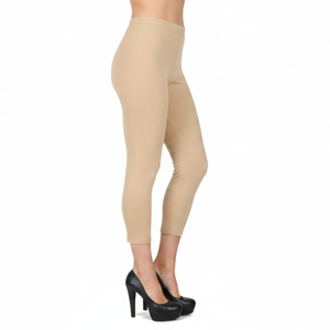 Leggings longs colorés pour femmes en coton/fibre de bambou tricotés, séchage rapide, respirants, taille haute, ajustés, extensibles pour la course - Product Image 3