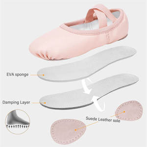 Scarpette da ballo professionali in vera <span class=keywords><strong>pelle</strong></span> per donne, ragazze e bambini, con suola morbida, per danza classica. - Product Image 5
