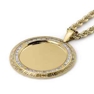 Colgante Personalizado con Foto y Diseño Griego, Diamante Moissanita, Collar con Imagen Personalizada, Plata de Ley 925, Joyería Hip Hop - Product Image 3