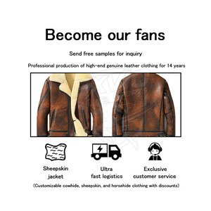 Leather Made <b>Men</b> Winter <b>Jacket</b> Breathable Fabric <b>Men</b> <b>Shearling</b> <b>Jacket</b> Best Price Outdoor Use <b>Men</b> <b>Shearling</b> <b>Jacket</b> - Product Image 3