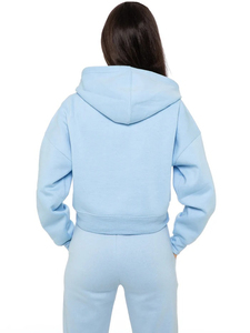 Nouvel ensemble de survêtement sportif d'hiver à capuche pour femme, modèle 2026, personnalisable, réversible, en polaire respirante, vente en gros - Product Image 2