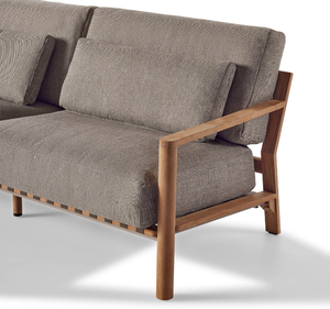 Sofá Moderno de Madera de Teca Sólida para Exteriores, Conjunto de Sofás Minimalistas para Jardín y Patio, Sofá de Madera de Lujo para Exteriores, Muebles para Hoteles y Resorts - Product Image 5