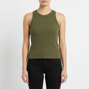 Haut d'été léger pour femme en tissu doux et extensible, sans manches, décontracté, pour usage quotidien, personnalisable - Product Image 1