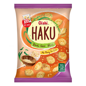 Gâteaux de riz grillés HaKu en gros, saveur mini sésame et ail séché, 138g, collation croustillante au sésame et à l'ail, prix compétitif - Product Image 1