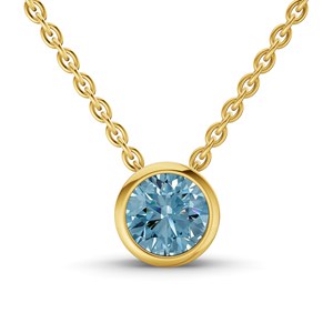 Collar Solitario de Diamante Cultivado en Laboratorio Azul Hielo Agustina de Corte Brillante Redondo con Engaste de Bisel, Estilo Hip Hop, Joyería para Fiesta, Precio al por Mayor - Product Image 5