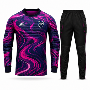 Ensemble de maillot de football à manches longues pour homme, sublimé, respirant, coupe athlétique, uniforme de gardien de but pour adulte, coudes rembourrés - Product Image 5