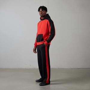 Conjuntos de Sudadera con Capucha y Pantalones Acampanados de Felpa Pesada con Lavado Ácido Personalizados para Hombre, Chándal de Streetwear con Bordado y Pedrería, Sudadera Corta - Product Image 3