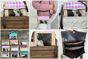 Bolso de Mano Cruzado de Cuero a Cuadros, Diseño Personalizado, Hecho a Mano, para Mujer, Mini Bolso de Hombro para Teléfono Celular, Cartera de Cuero Vacuno - Product Image 3