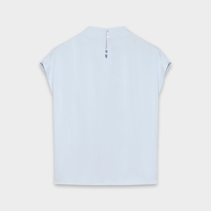 Blusa de verano para mujer, elegante, sin mangas, con cuello drapeado, holgada, tejida, ecológica, para mujer, con cuello drapeado. - Product Image 5