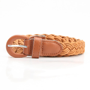 Ceinture large en cuir tressé style rétro avec boucle en fer PU, ceinture décorative pour chemise et robe, ceinture de mode pour femme - Product Image 1