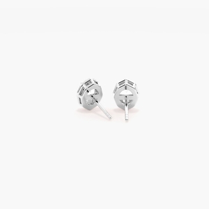 Oval Lab Grown Diamond Stud <b>Earrings</b> 0.20CT 14K Gold Rhodium Plated Luxury Women's Engagement Wedding Jewelry - Product Image 4