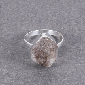 แหวนคริสตัลเฮอร์คิเมอร์ธรรมชาติประดับด้วยเงินแท้ 925 สไตล์โบโฮ - Product Image 2