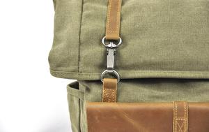 Mochila de Lona y Cuero Estilo Outdoor para Viajes, Bolsa para Portátil, Venta al Por Mayor, Proveedor Directo OEM LCB-0096 - Product Image 4