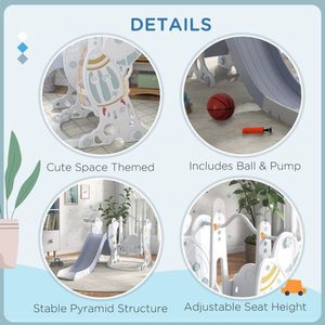 Gray Indoor Toddler Swing and Slide Fun Climber Play Structure for Younger Kids - Product Image 6