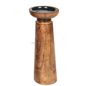 Candelero de madera de forma personalizada hecho a mano de alta calidad para decoración de mesa de fiesta de boda de India - Product Image 4