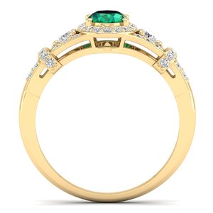 REYES Timeless Design 925 Sterling <b>Silver</b> Moissanite Engagement <b>Rings</b> Oval Cut 0.75 Carat <b>Emerald</b> Gemstone Jewelry For Women - Product Image 4