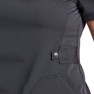 Solid Color Spandex Woven <b>Scrub</b> <b>Tops</b> with Needle Detection and Seamless Fusing Unisex Healthcare Uniform for Clinic and Hospital - Product Image 4