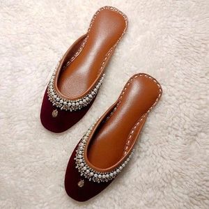 Genuine Leather Square Toe Ballet Flats <b>With</b> Rhinestone Decoration Slip-On Flat <b>Shoes</b> For Women All Seasons Solid Color - Product Image 1
