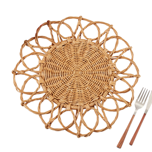 Floral Shaped Rattan Placemat, Handwoven Rattan Placemats, Durable & Eco-Friendly <b>Table</b> Mats For <b>Dining</b> Spaces From Vietnam - Product Image 3