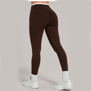Nuevos leggings de cintura cruzada para mujer, pantalones de yoga elásticos con bolsillos, pantalones deportivos para correr y fitness, pantalones deportivos para mujer - Product Image 5