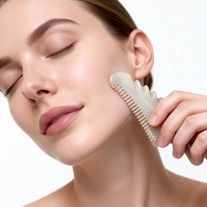 Barra de Masaje de Cuerno de Búfalo Ecológica Hecha a Mano para el Cuidado Personal de la Salud Facial y Corporal, Guasha de Cuerno - Product Image 1