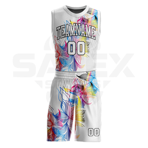 ชุดบาสเก็ตบอลสำหรับเด็กและผู้ชาย ชุดวอร์มตาข่ายแบบกำหนดเอง เสื้อยืด กางเกงขาสั้นมีกระเป๋า ชุดลายกราฟิกสำหรับใส่เล่นบาสเก็ตบอลที่บ้าน - Product Image 2