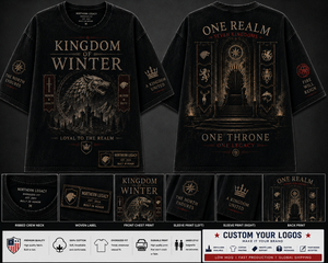 WINTERFELL เสื้อยืดสีดำขนาดใหญ่พิเศษสำหรับผู้ชาย The North Remembers Iron Throne พิมพ์ลาย ผ้าฝ้าย 100% แขนสั้น คอกลม สตรีทแวร์ <span class=keywords><strong>HOTD</strong></span> - Product Image 5