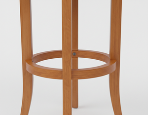 Taburete de Bar Redondo Moderno de Madera de Caucho con Diseño Completamente Redondo, Duradero y Fácil de Limpiar, Muebles para Sala de Estar - Product Image 2