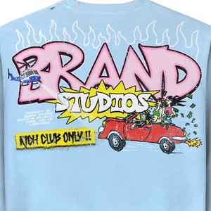 T-shirt à manches longues surdimensionné pour homme, streetwear, imprimé cartoon, jersey en coton, col rond, logo au dos - Product Image 5