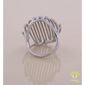 Luxury Multi Row Moissanite Diamond Statement <b>Ring</b> White <b>Gold</b> Wide <b>Cocktail</b> <b>Ring</b> for Women Wedding Jewelry Gift - Product Image 5