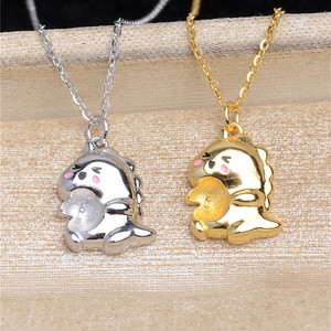 Pendentifs et breloques en argent S925 avec support vide pour perle et petit dragon de la série Lait de Dragon 4.5-5, accessoire de chaîne du zodiaque pour l'année entière - Product Image 3