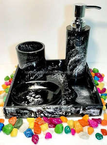 Best Quality Resin <b>Bath</b> Set with Liquid Soap Dispenser Toothbrush and <b>Tumbler</b> Holder Soap Dish-<b>for</b> Business Gifts - Product Image 2