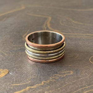 925 Silver <b>Spinner</b> <b>Ring</b> Rotating Multi Layer Band <b>Ring</b> Unisex Jewelry Wholesale Supplier of Jaipur - Product Image 3