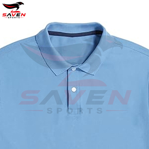 Mens Light <b>Blue</b> Classic <b>Polo</b> <b>Shirt</b> Short Sleeve Pique Cotton Golf T <b>Shirt</b> Custom Logo Slim Fit Plain Casual Wear - Product Image 5