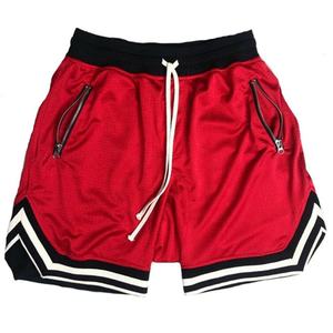 กางเกงตาข่ายขาสั้นสำหรับผู้ชาย,มีกระเป๋าซิปเย็บริมชายหาดลำลองปรับแต่งได้ตามต้องการ - Product Image 2