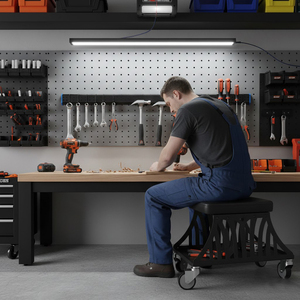 400lb Low Profile Rolling Mechanic <b>Stool</b> Creeper <b>Seat</b> with Tool Tray Heavy Duty Garage Shop <b>Stool</b> 4 Swivel Wheels GAPGAR020 - Product Image 4