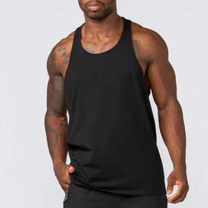 In One Solid Black Color OEM ODM Service Good Supplier With Own Logo Fitness Wear Fully Customized Logo Print <b>Men</b> <b>Singlets</b> - Product Image 1