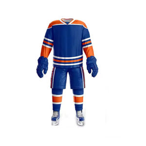Ensemble d'uniformes de hockey personnalisables, vert marine uni, manches longues, tissu respirant en coton/fibre de bambou, grandes tailles, vêtements pour femmes adultes - Product Image 1